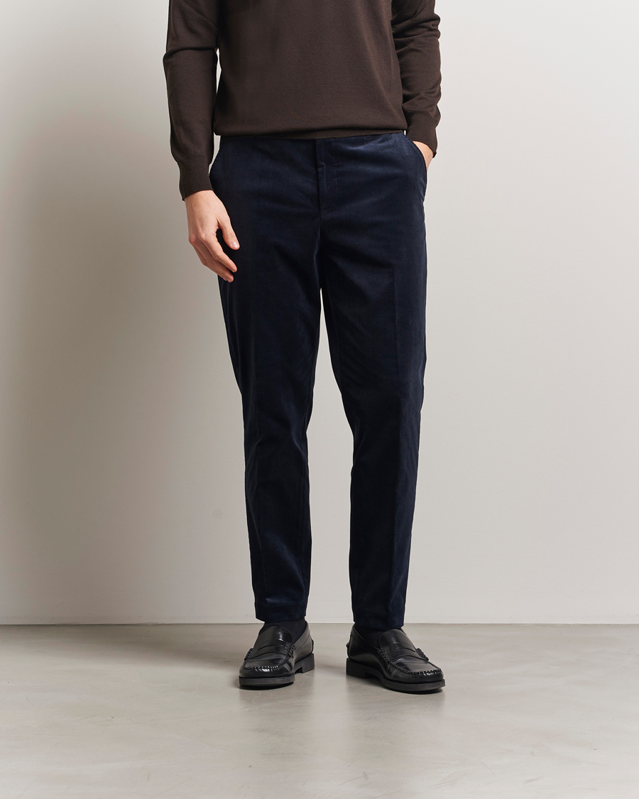 Herre | Bukser | BOSS BLACK | Perin Spring Cord Trousers Dark Blue