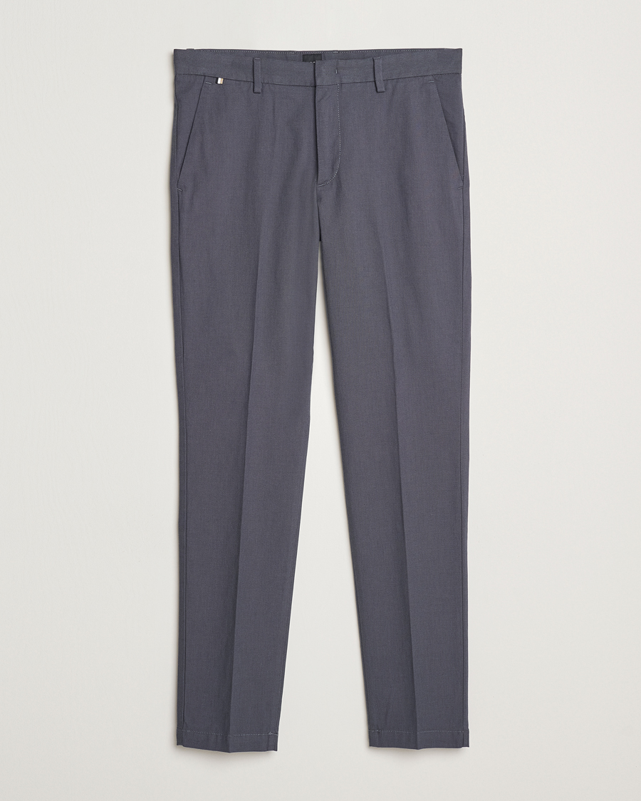Herre | Bukser | BOSS BLACK | Kaito Structured Cotton Pants Dark Blue