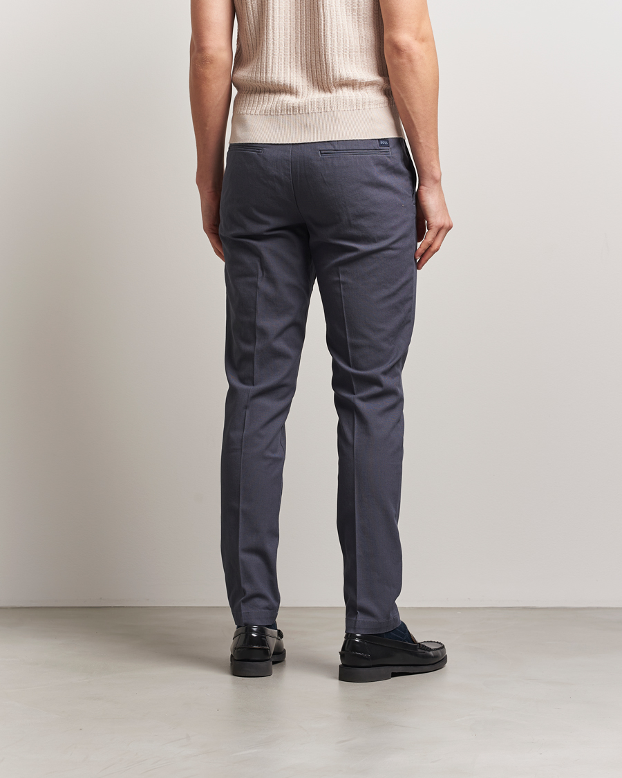 Herre | Bukser | BOSS BLACK | Kaito Structured Cotton Pants Dark Blue