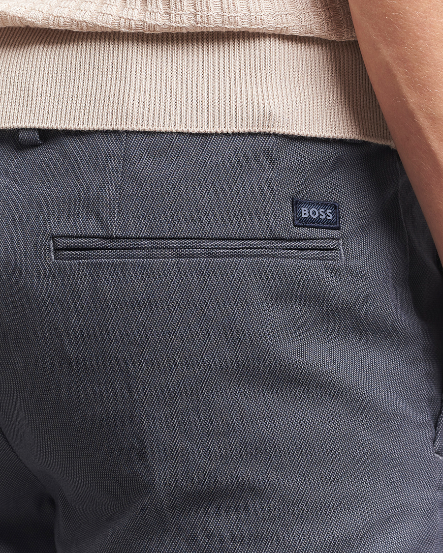 Herre | Bukser | BOSS BLACK | Kaito Structured Cotton Pants Dark Blue