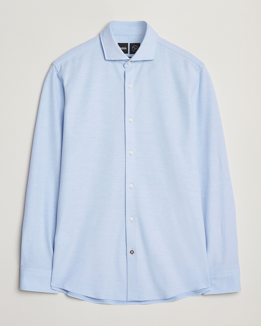 Herre | Skjorter | BOSS BLACK | Hank Structured Shirt Light Blue