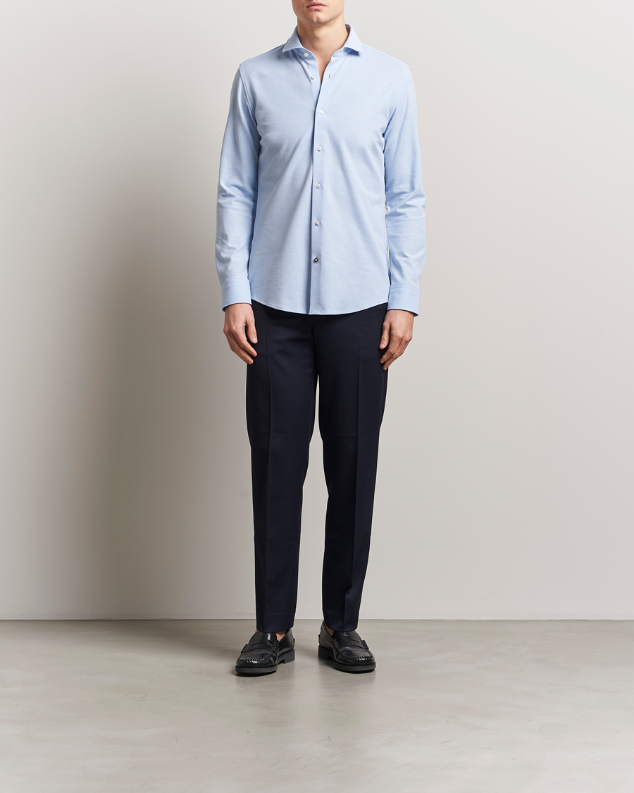 Herre | Skjorter | BOSS BLACK | Hank Structured Shirt Light Blue