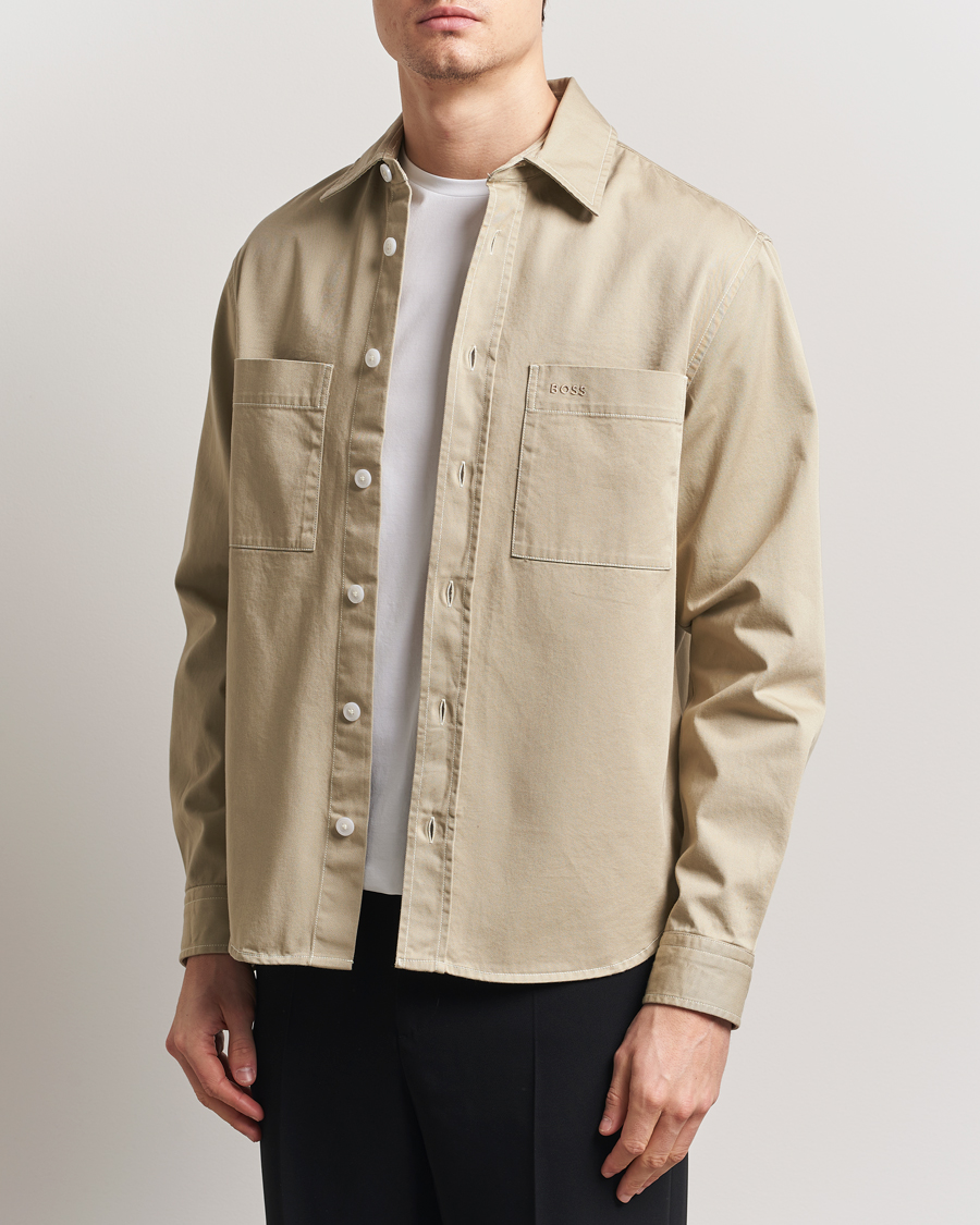 Herre | Skjorter | BOSS BLACK | Owen Pocket Overshirt Light Beige