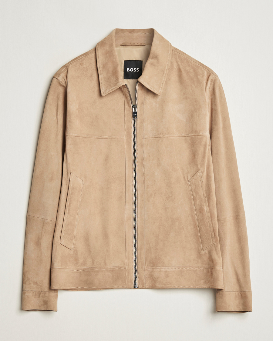 Herre | Jakker | BOSS BLACK | Malbano Suede Jacket Light Beige
