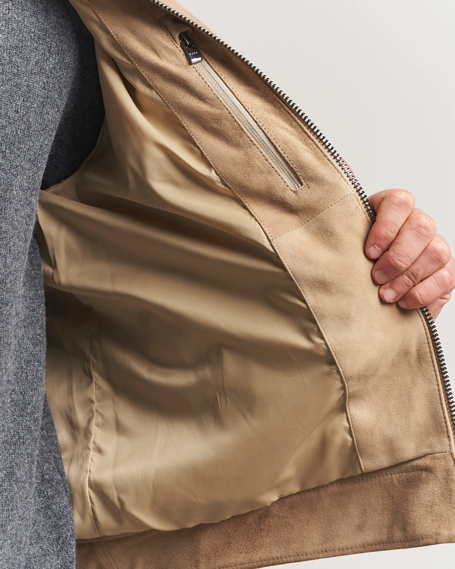 Herre | Jakker | BOSS BLACK | Malbano Suede Jacket Light Beige