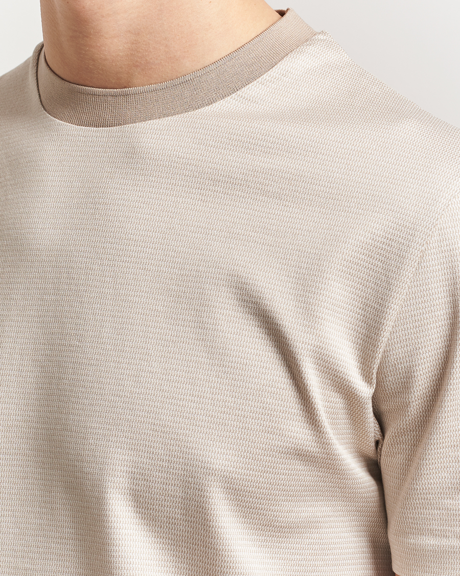 Herre | T-Shirts | BOSS BLACK | Thompson Structured T-Shirt Light Beige