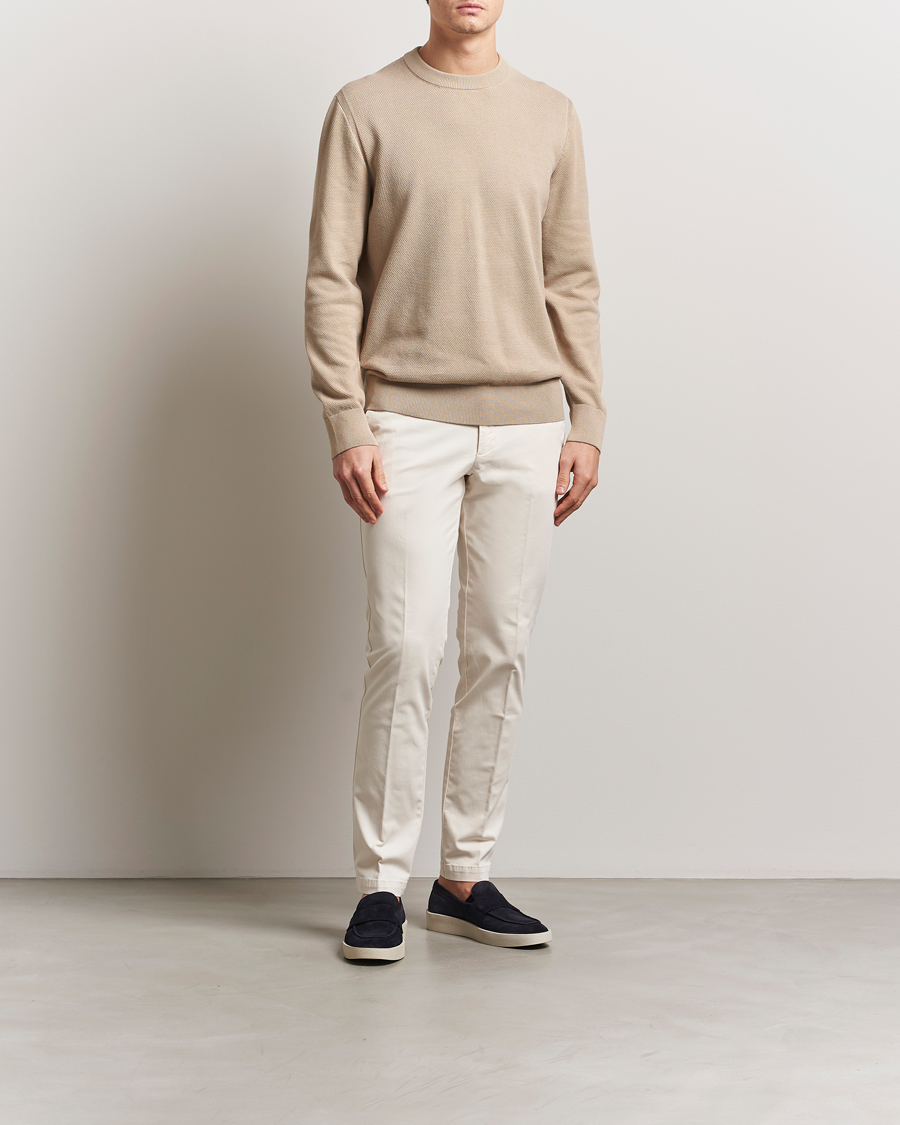 Herre | Gensere | BOSS BLACK | Ecaio Knitted Sweater Light Beige