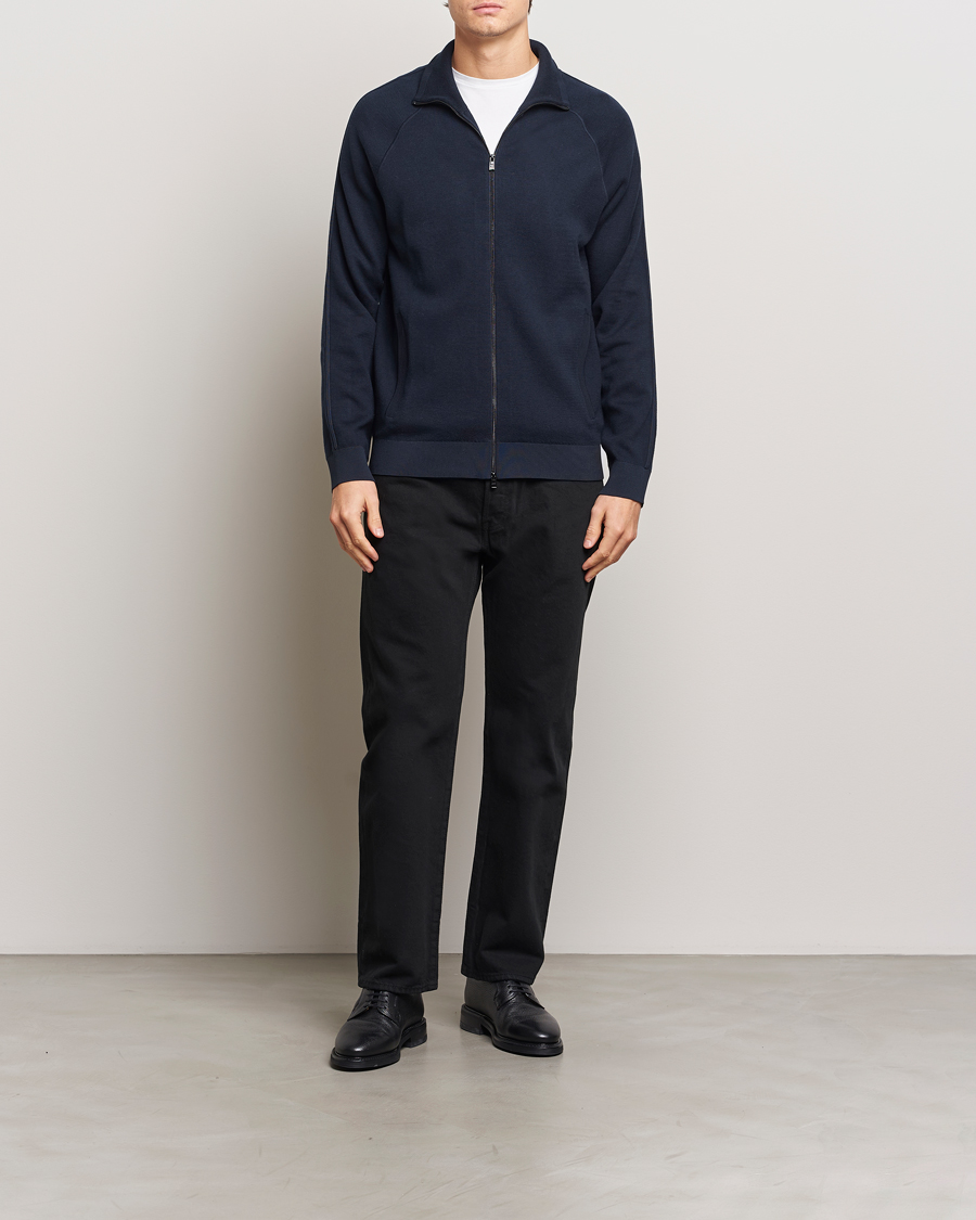Herre | Gensere | BOSS BLACK | Domico Knitted Full Zip Dark Blue