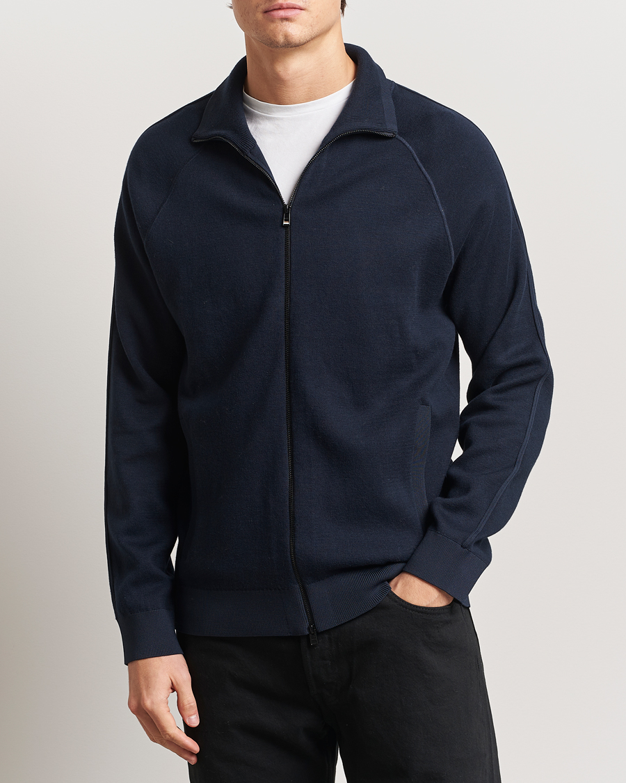 Herre | Gensere | BOSS BLACK | Domico Knitted Full Zip Dark Blue