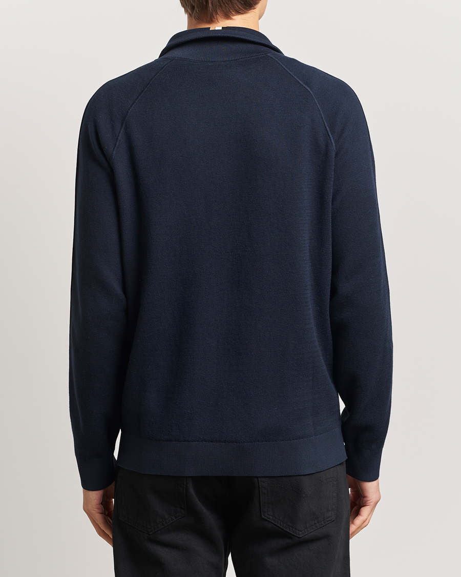 Herre | Gensere | BOSS BLACK | Domico Knitted Full Zip Dark Blue