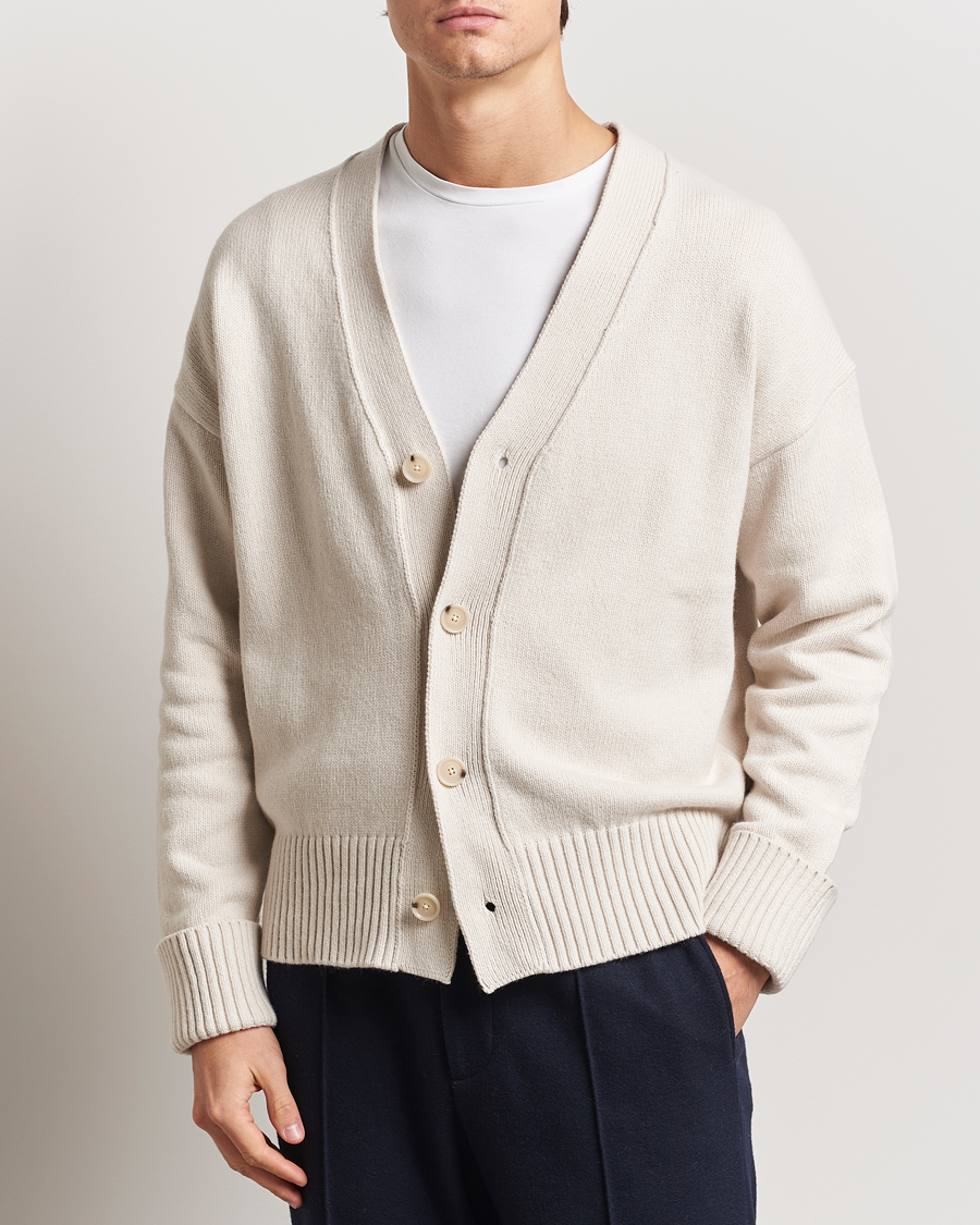 Herre | Gensere | BOSS BLACK | Bellaco Knitted Cardigan Open White