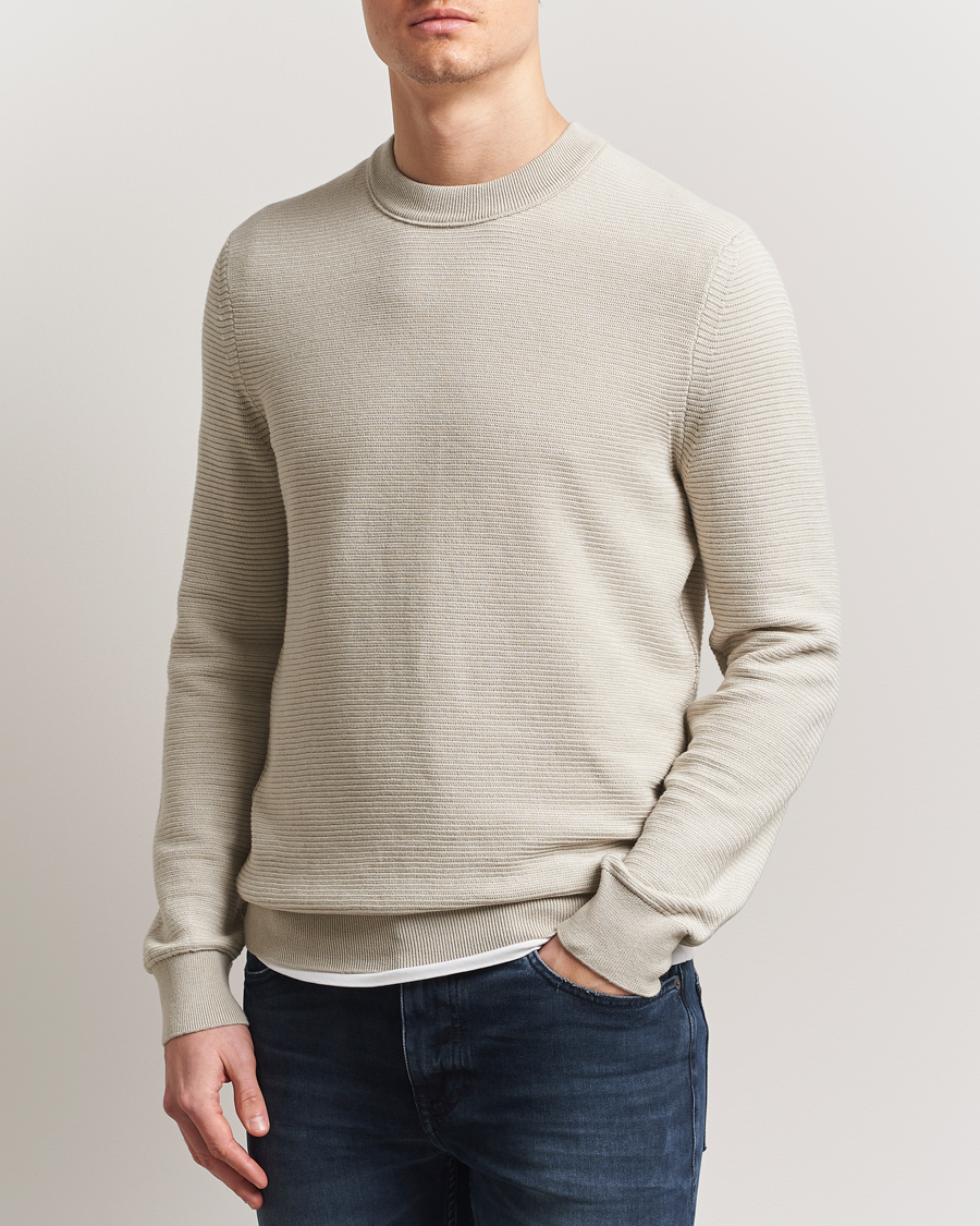 Herre | Gensere | BOSS ORANGE | Aspoki Structured Knitted Sweater Light Beige