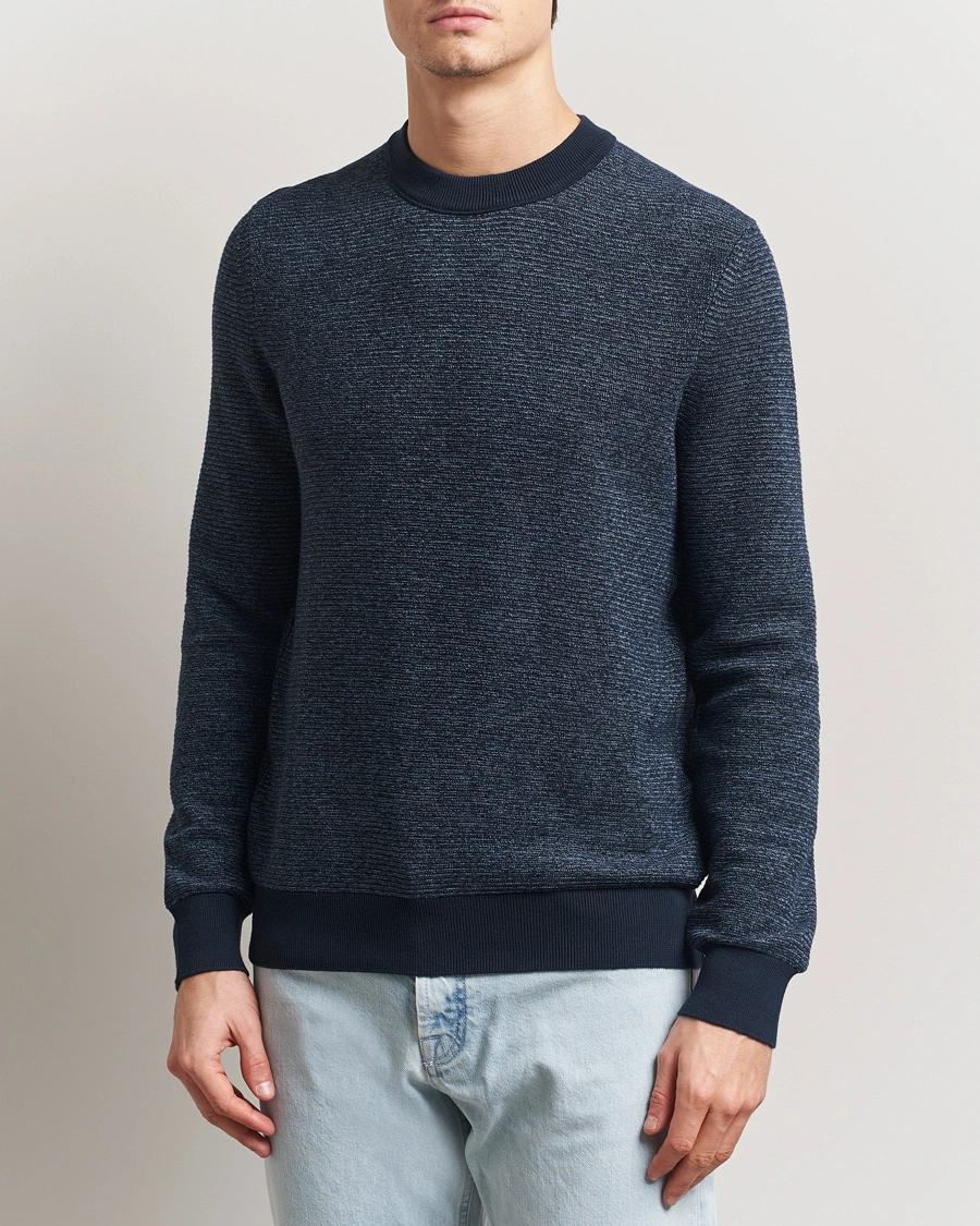 Herre | Gensere | BOSS ORANGE | Aspoki Structured Knitted Sweater Dark Blue