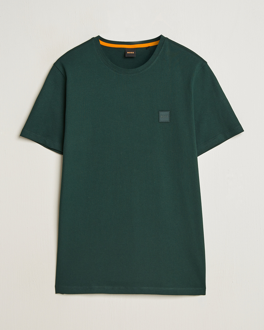 Herre | T-Shirts | BOSS ORANGE | Tales Logo Crew Neck T-Shirt Open Green