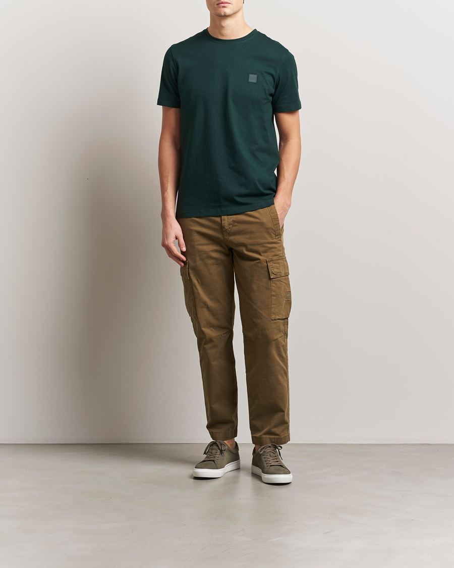 Herre | T-Shirts | BOSS ORANGE | Tales Logo Crew Neck T-Shirt Open Green