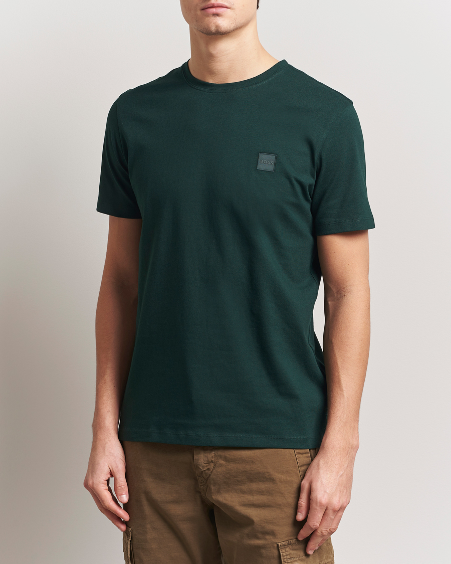 Herre | T-Shirts | BOSS ORANGE | Tales Logo Crew Neck T-Shirt Open Green