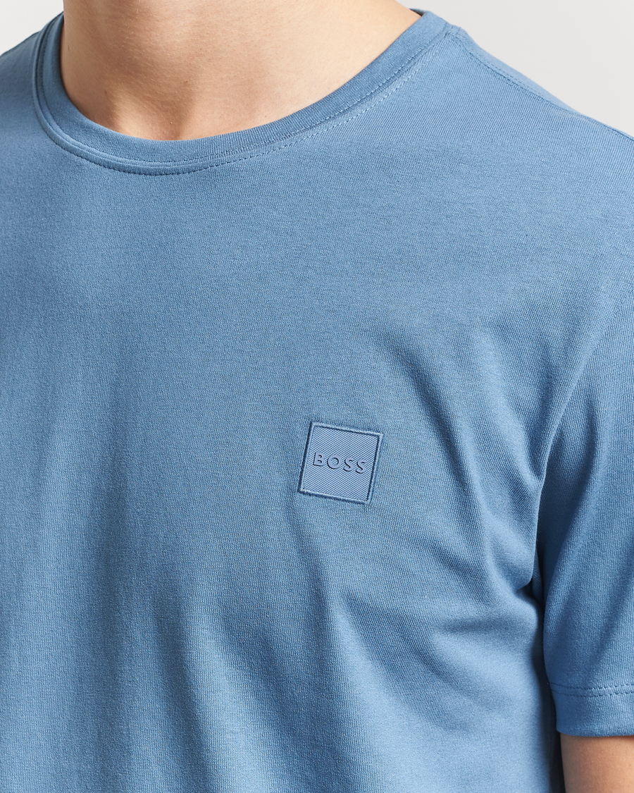 Herre | T-Shirts | BOSS ORANGE | Tales Logo Crew Neck T-Shirt Light Blue