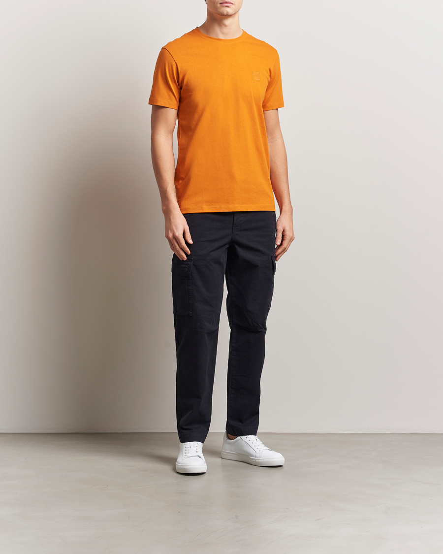 Herre | T-Shirts | BOSS ORANGE | Tales Logo Crew Neck T-Shirt Open Orange