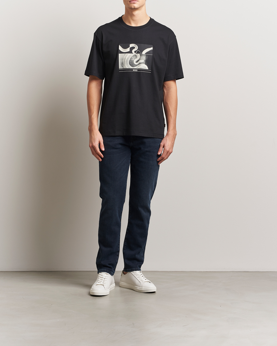Herre | T-Shirts | BOSS ORANGE | Barragan Printed T-Shirt Black
