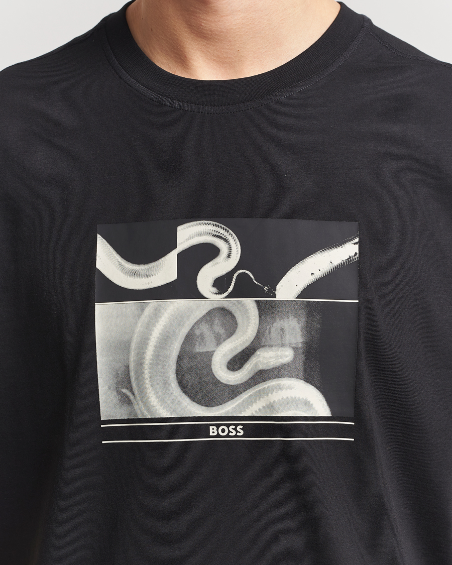 Herre | T-Shirts | BOSS ORANGE | Barragan Printed T-Shirt Black