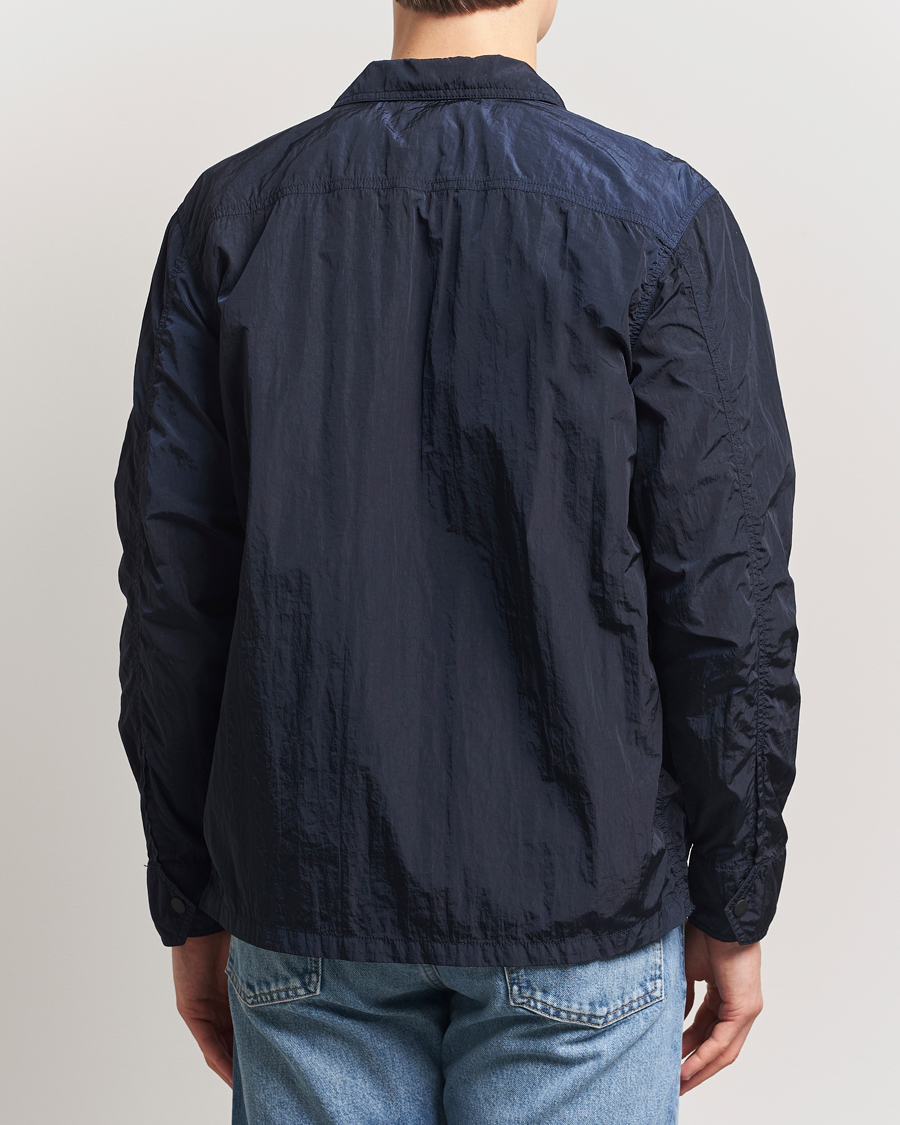 Herre | Skjorter | BOSS ORANGE | Leejay Nylon Full Zip Overshirt Dark Blue