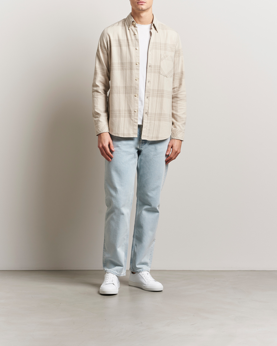 Herre | Skjorter | BOSS ORANGE | Rickert Checked Shirt Light Beige
