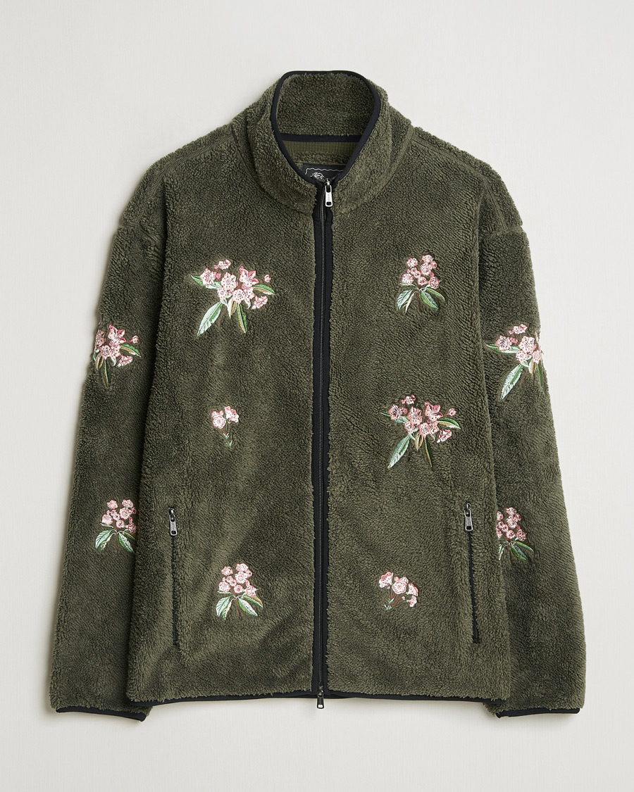 Herre | Gensere | Woolrich | Sherpa Fleece Full Zip by Todd Snyder Green