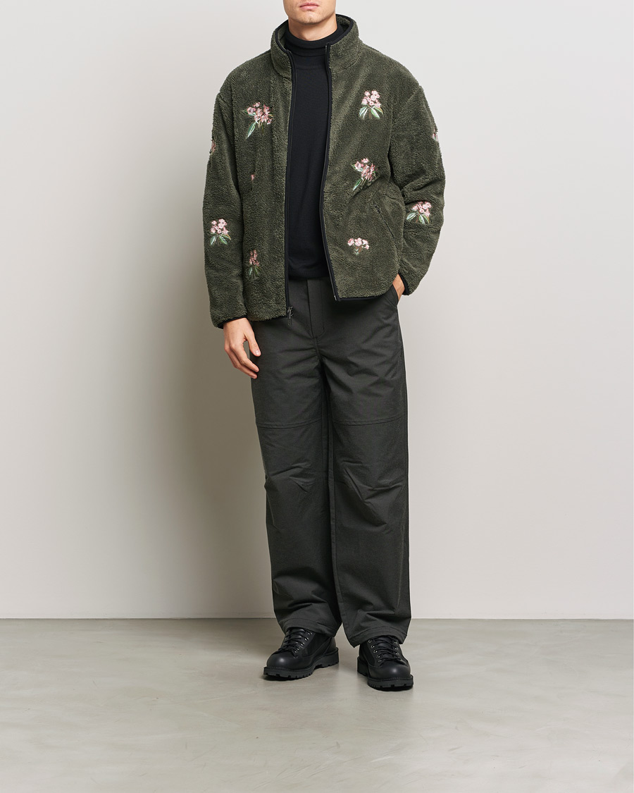 Herre | Gensere | Woolrich | Sherpa Fleece Full Zip by Todd Snyder Green