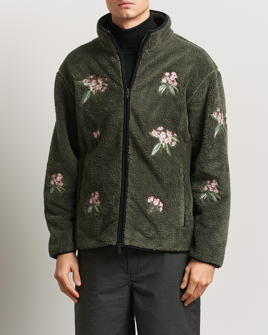 Herre | Gensere | Woolrich | Sherpa Fleece Full Zip by Todd Snyder Green