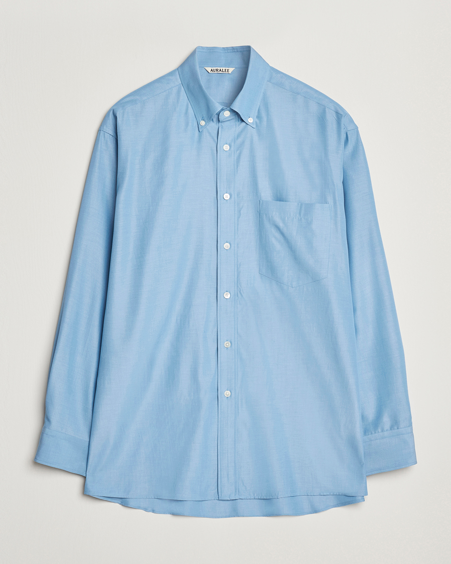 Herre | Skjorter | Auralee | Button Down Shirt Sax Blue