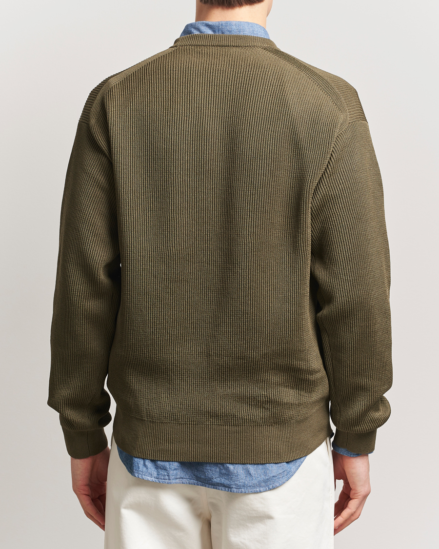 Herre | Gensere | Auralee | Cotton Rib Crew Neck Khaki