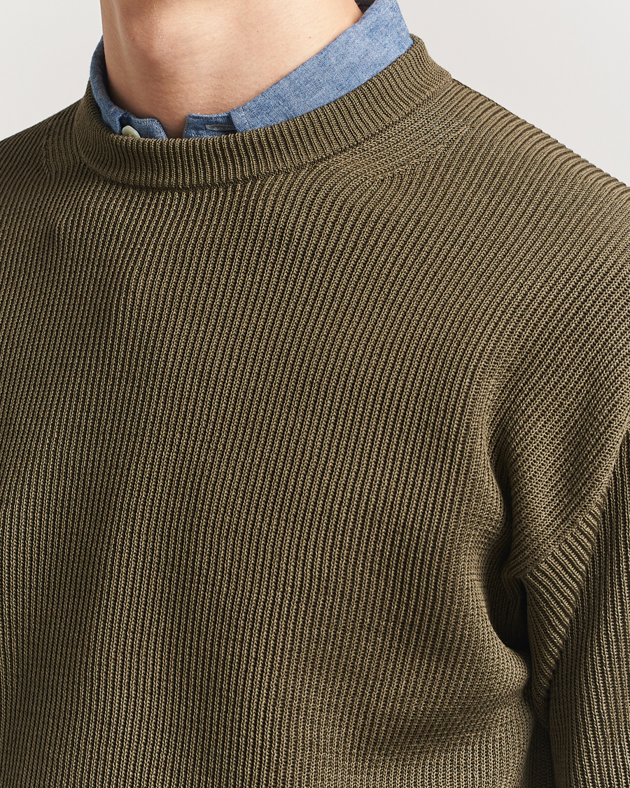 Herre | Gensere | Auralee | Cotton Rib Crew Neck Khaki