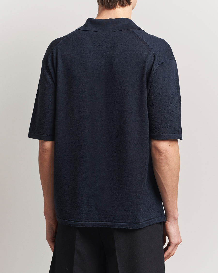 Herre | Gensere | Auralee | Wool Knit Polo Navy