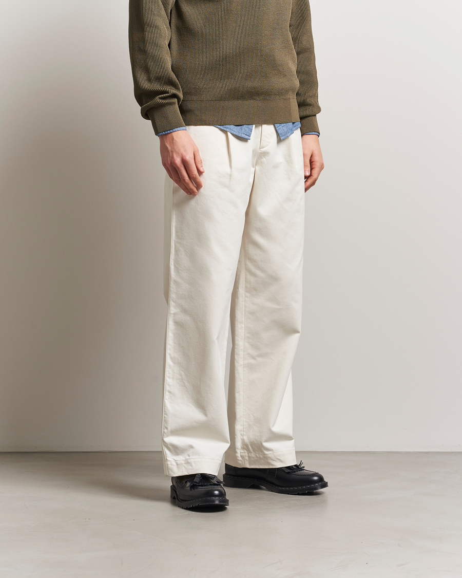 Herre | Bukser | Auralee | Washed Finx Chinos Ivory