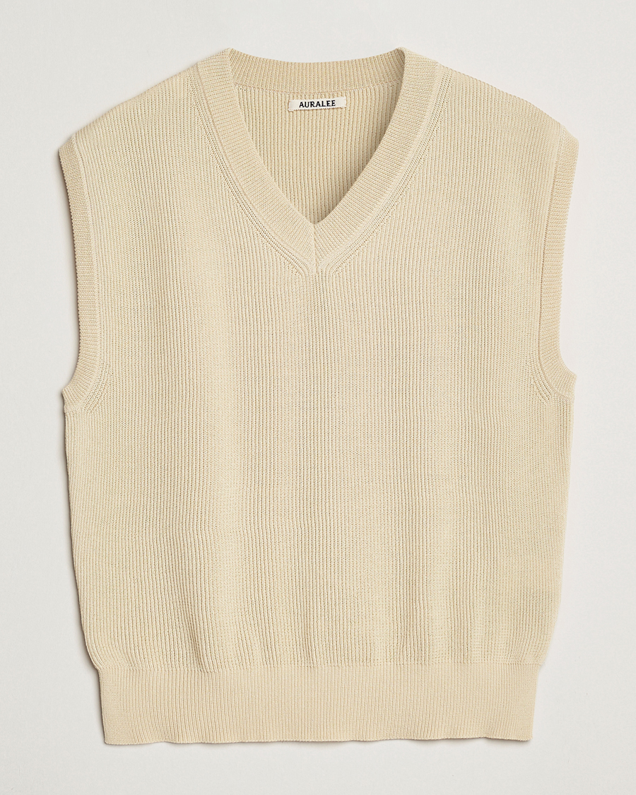 Herre | Gensere | Auralee | Rib Knit Vest Ivory
