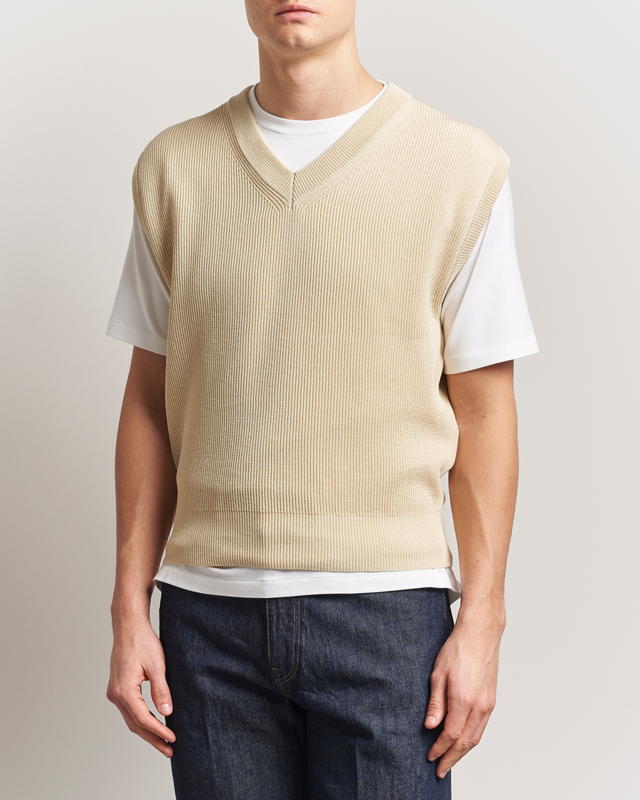 Herre | Gensere | Auralee | Rib Knit Vest Ivory