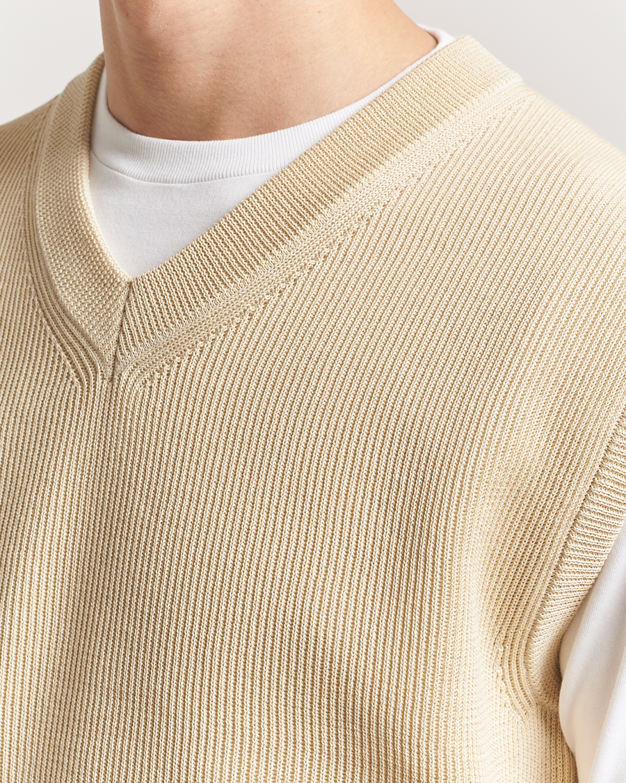Herre | Gensere | Auralee | Rib Knit Vest Ivory