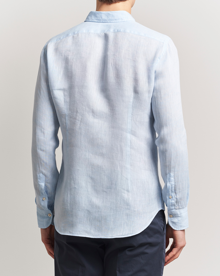 Herre | Skjorter | Grigio | Linen Casual Shirt Light Blue