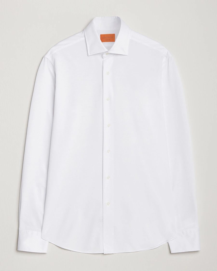 Herre | Skjorter | Grigio | Jersey Stretch Shirt White