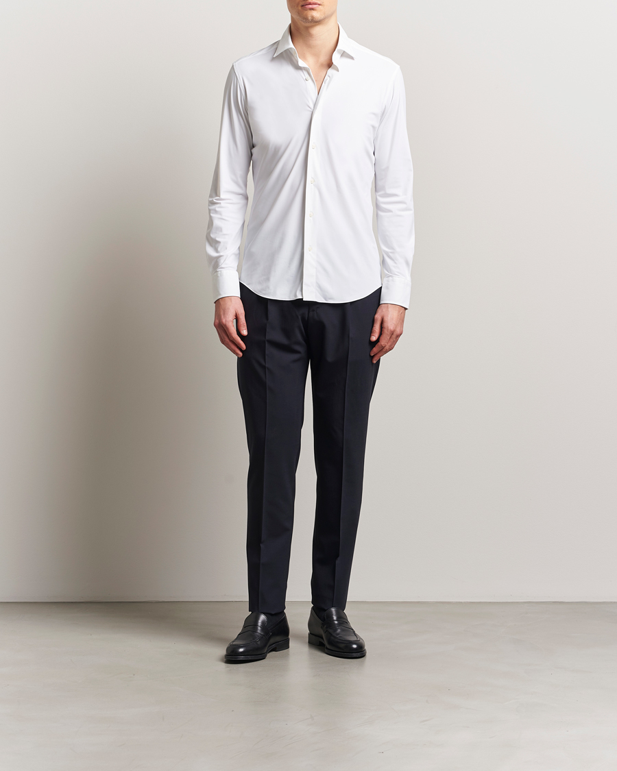 Herre | Skjorter | Grigio | Jersey Stretch Shirt White