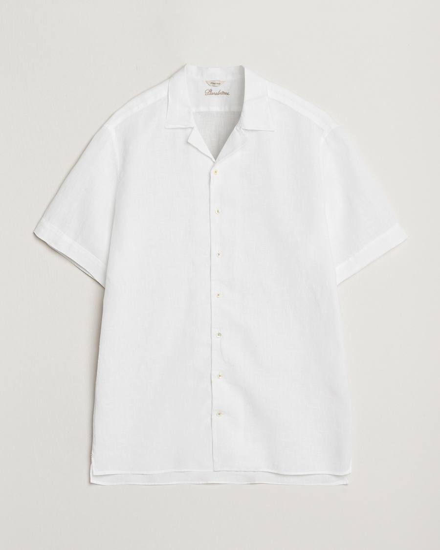 Herre | Skjorter | Stenströms | Short Sleeve Linen Shirt White