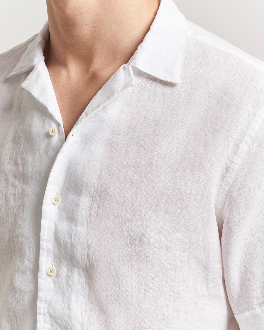 Herre | Skjorter | Stenströms | Short Sleeve Linen Shirt White