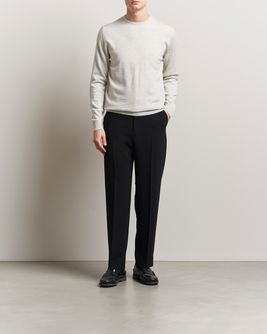 Herre | Gensere | Stenströms | Merino Patch Crew Neck Grey