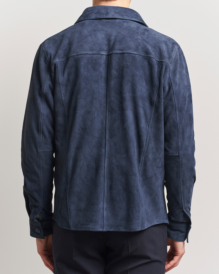 Herre | Jakker | Stenströms | Suede Overshirt Navy