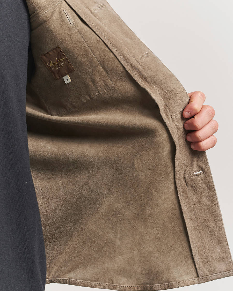 Herre | Jakker | Stenströms | Suede Overshirt Taupe