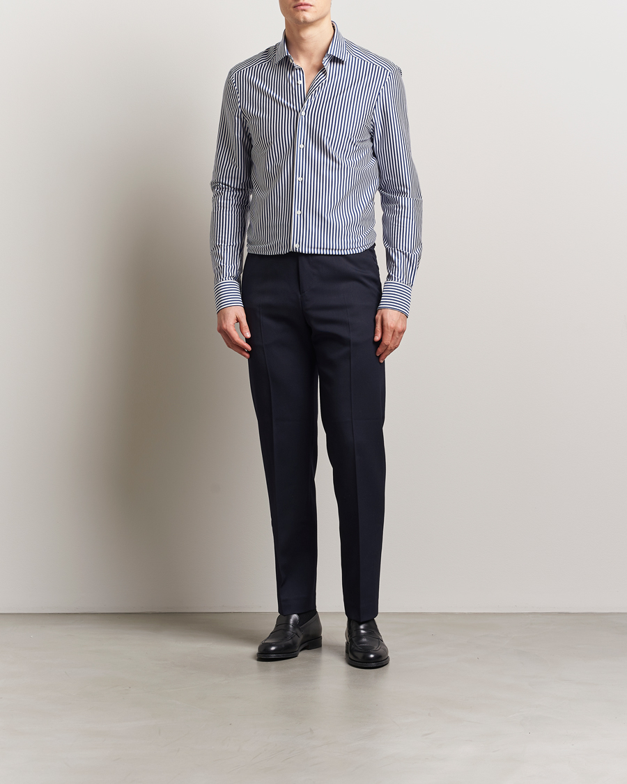 Herre | Skjorter | Stenströms | Striped Jersey Shirt Navy