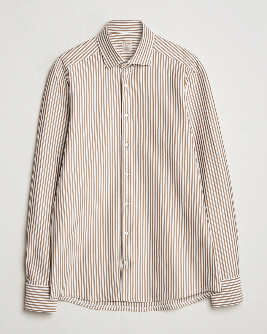 Herre | Skjorter | Stenströms | Striped Jersey Shirt Beige