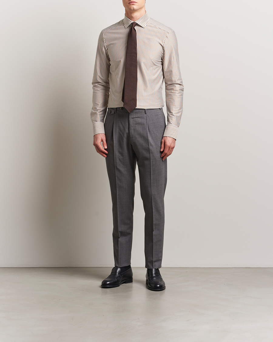 Herre | Skjorter | Stenströms | Striped Jersey Shirt Beige