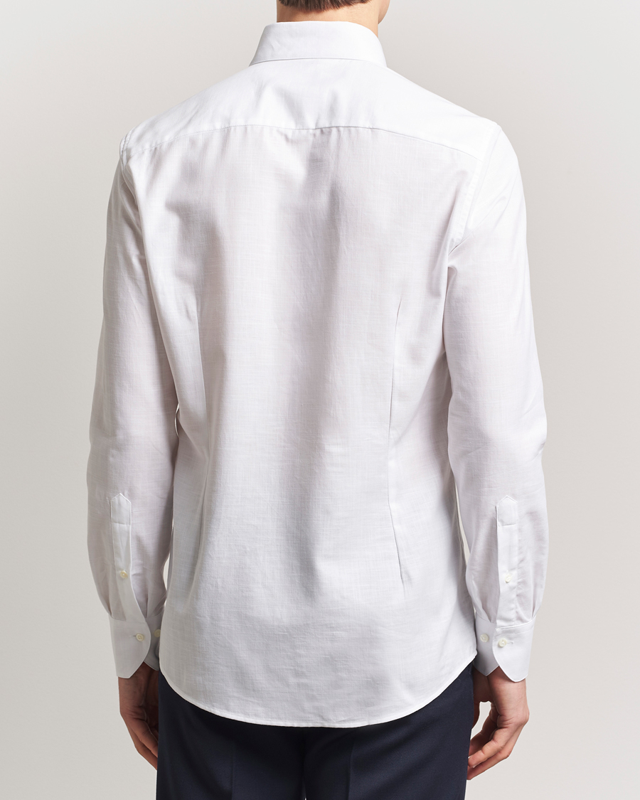 Herre | Skjorter | Stenströms | Soft Cotton One Piece Button Down Shirt White