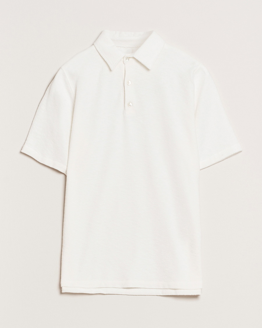 Herre | Pikéer | Stenströms | Terry Slub Cotton Polo White